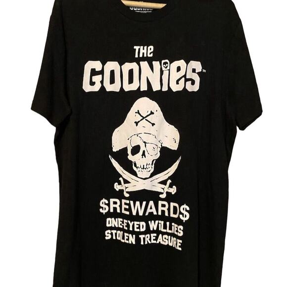 🌻NEW Goonies Movie Graphic T-Shirt Black Unisex Men’s L One-Eyed Willie Tee - Picture 1 of 4